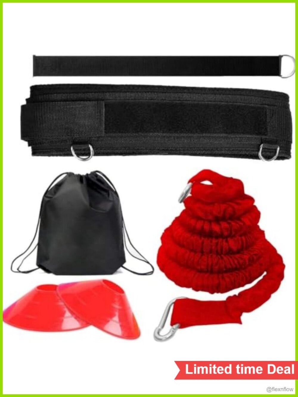 80lb Running Resistance Bungee Band Kit, Speed Training Set